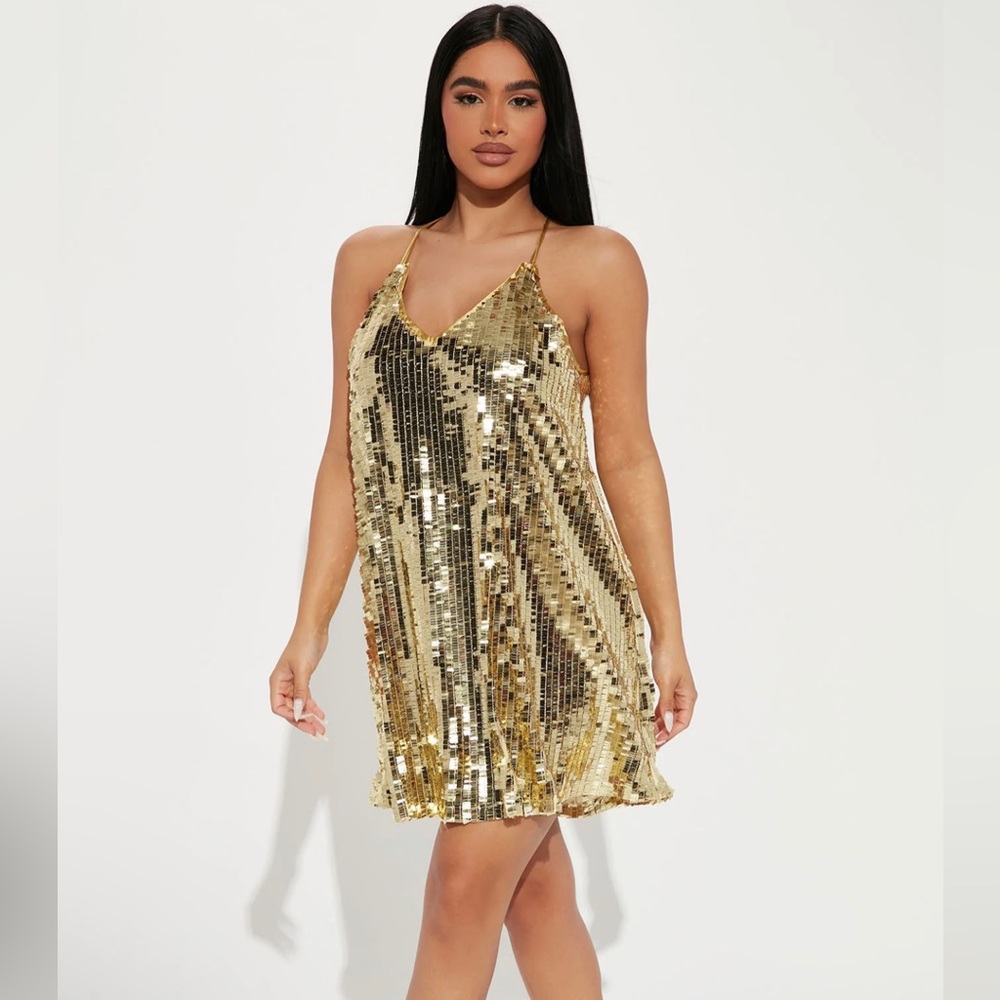 Gold Sequin Dress